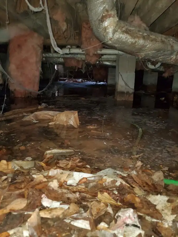 Crawl space flood assessment for Commercial Water Damage Restoration in De Pere