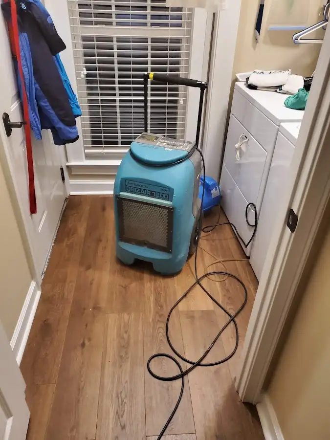 Commercial dehumidifier deployed for Flood Damage Cleanup in De Pere